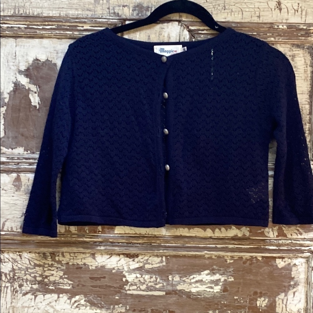 Maggie Sweet Cropped Knit Cardigan, Size M